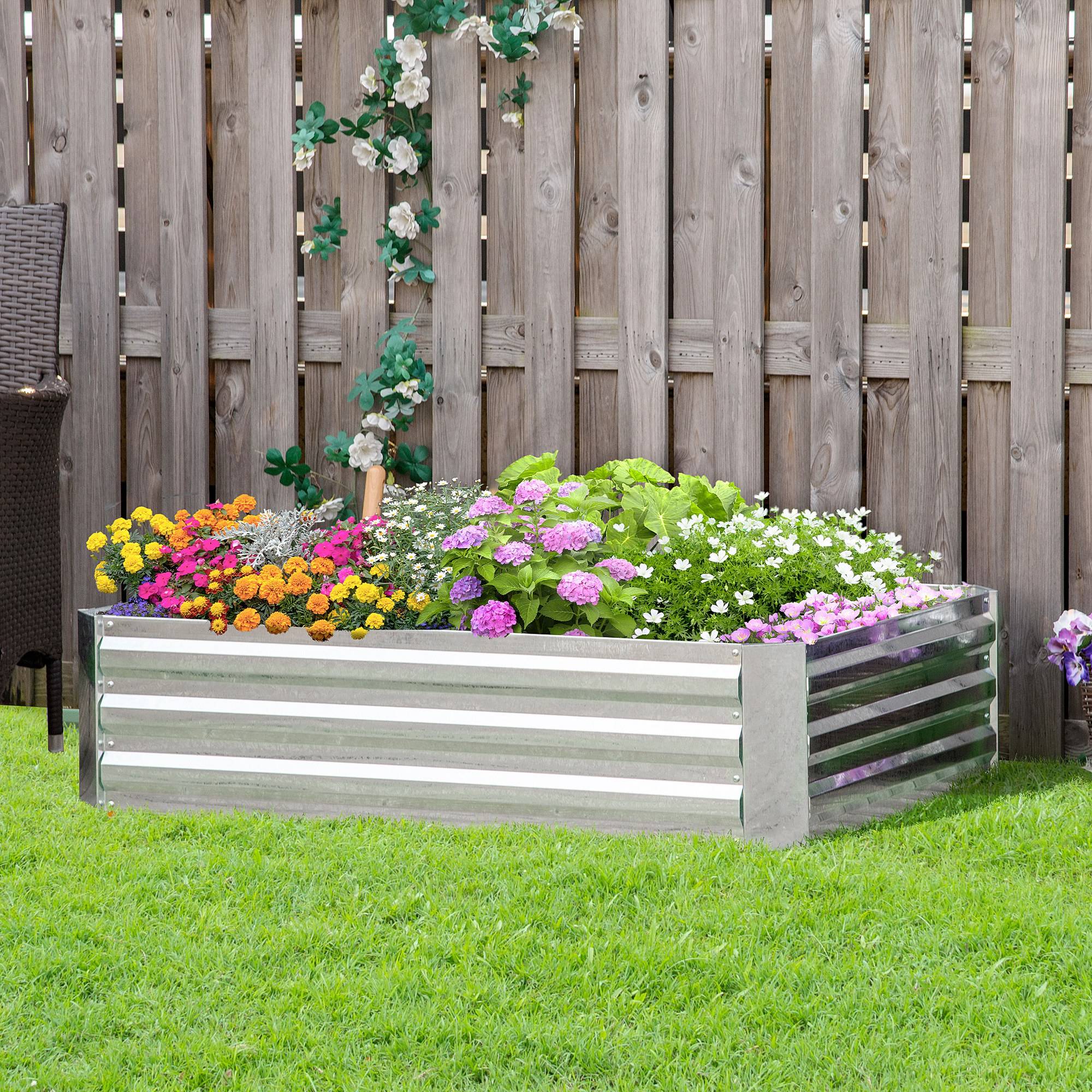 Sans Marque - Potager surélevé acier bac plantes châssis froid empilable fleurs légumes 120x90x30 cm - Image 4