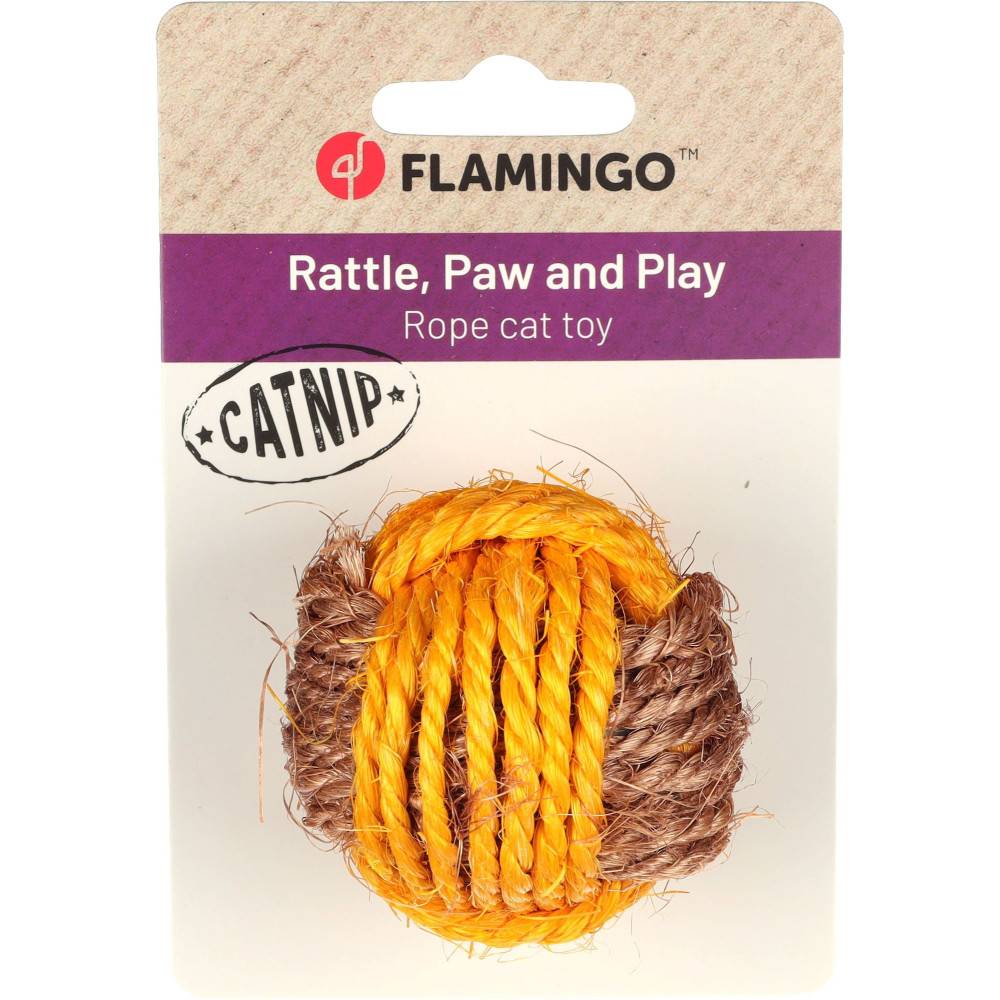 Flamingo - Flamingo - Jouet Justo balle 5 cm Brun & Jaune pour chat - Image 3
