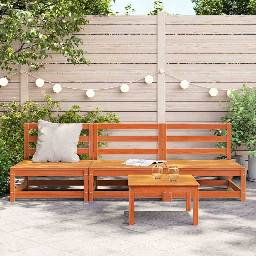 Vidaxl - Canapés de jardin cire marron 2 pcs bois de pin massif vidaXL 837932 - Image 4