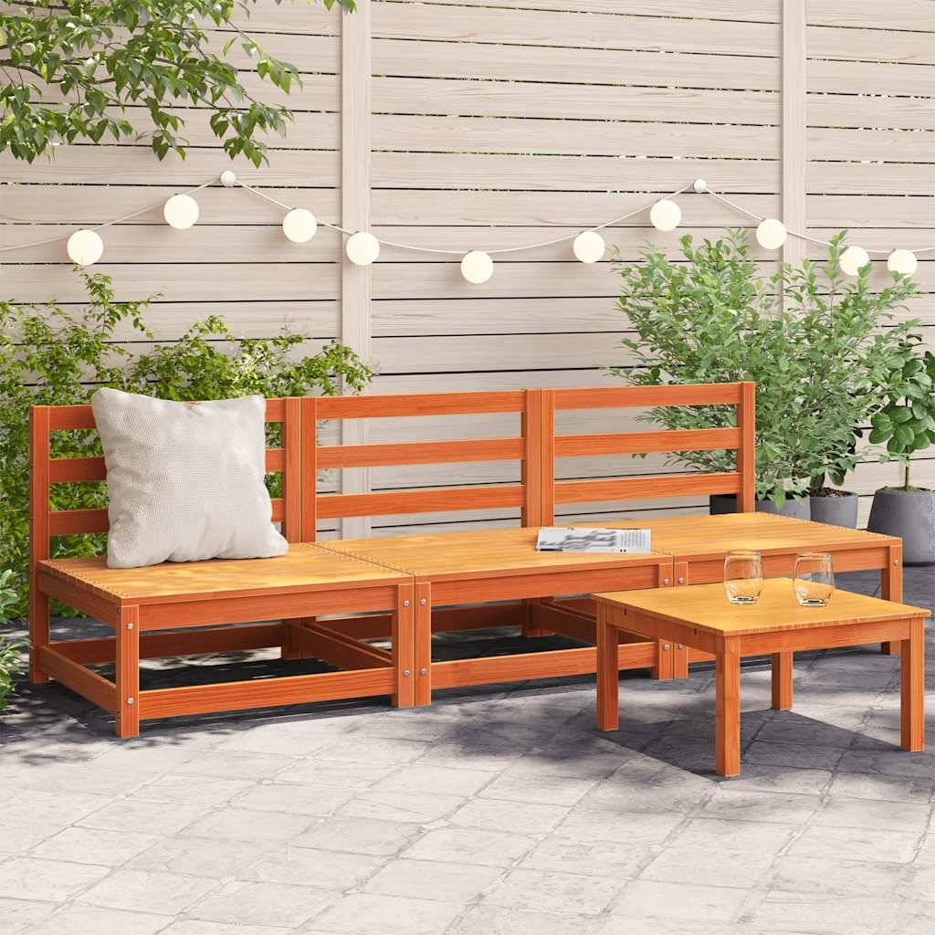Vidaxl - Canapés de jardin cire marron 2 pcs bois de pin massif vidaXL 837932 - Image 1