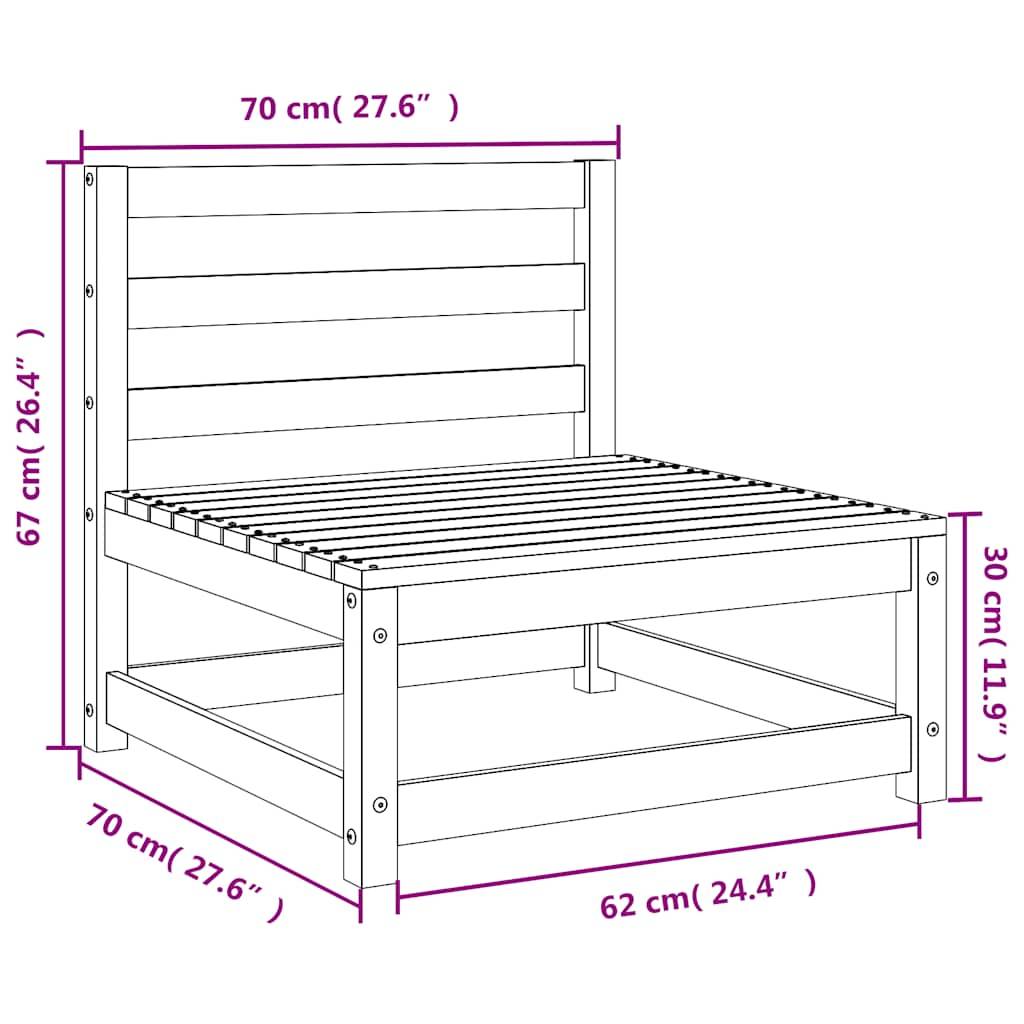 Vidaxl - Canapés de jardin cire marron 2 pcs bois de pin massif vidaXL 837932 - Image 3