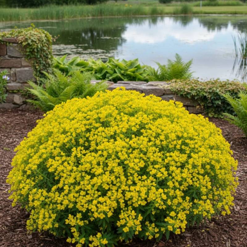 Euphorbe de Sicile à fleurs Jaune/Vert - feuillage Persistant - Godet - 5/20 cm