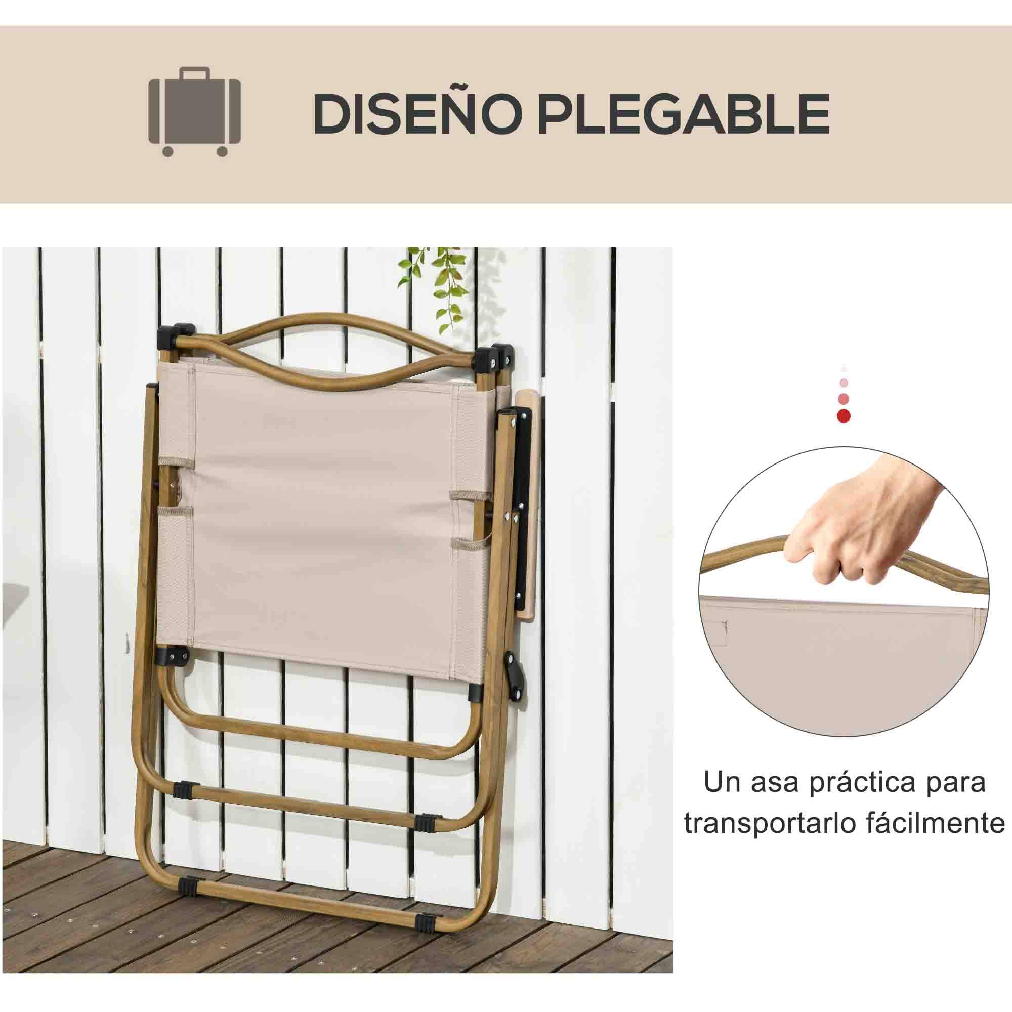 ComfortXL - Lot de 2 chaises pliantes acier et Oxford camping jardin plage avec accoudoirs kaki - ComfortXL Outdoor Living - Image 7