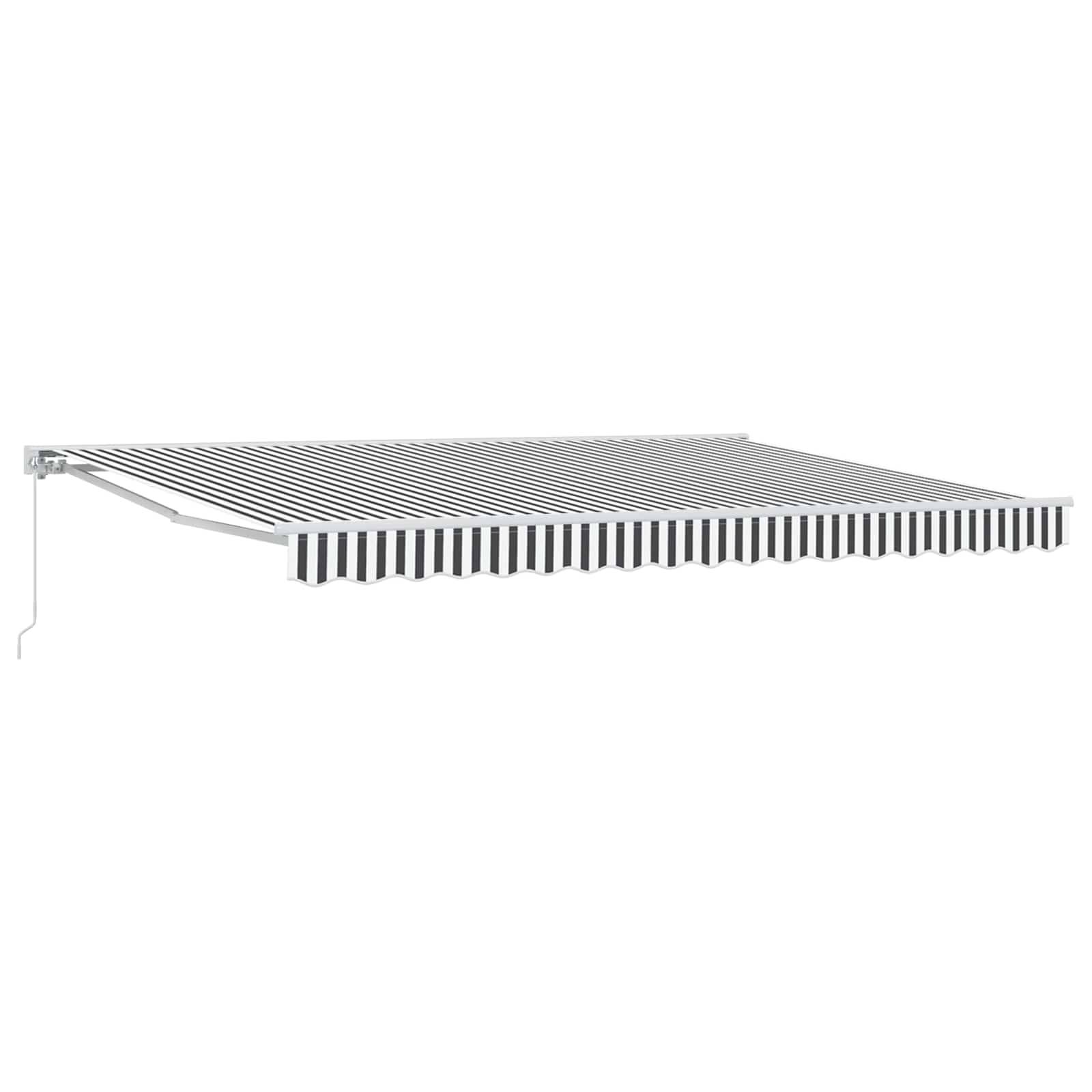 PANGIVO - Store rétractable manuel Polyester Anthracite et blanc 4 x 3,5 m - PANGIVO - Image 1