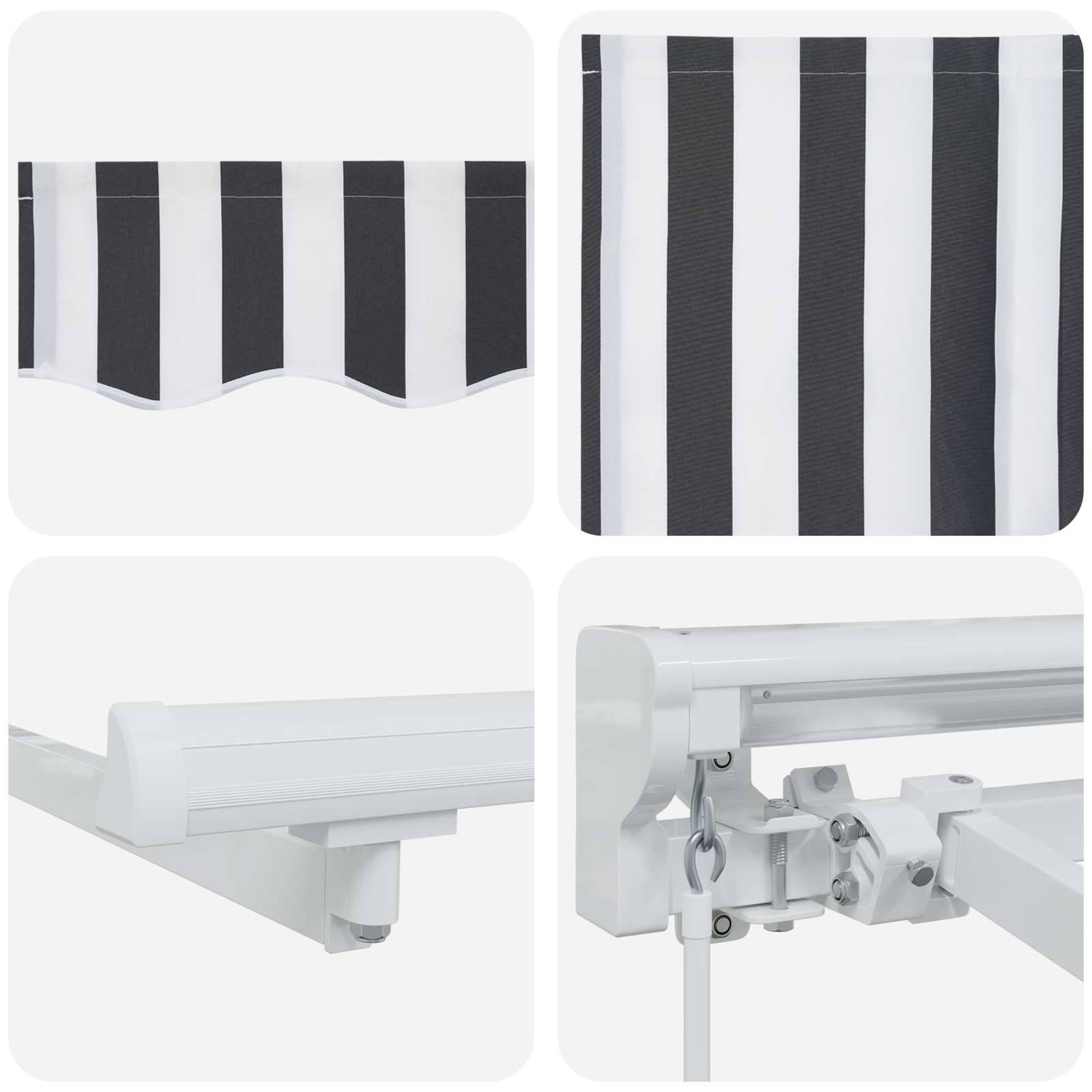PANGIVO - Store rétractable manuel Polyester Anthracite et blanc 4 x 3,5 m - PANGIVO - Image 6