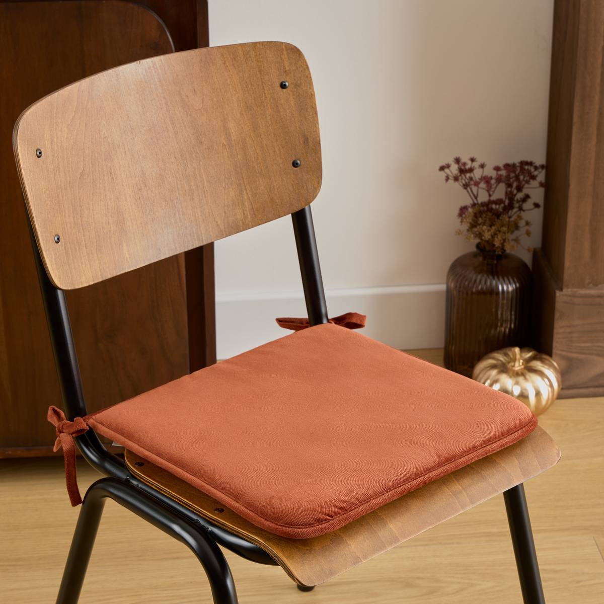 Atmosphera - Galette de chaise Lilou terracotta 38x38cm - Atmosphera Créateur d'intérieur