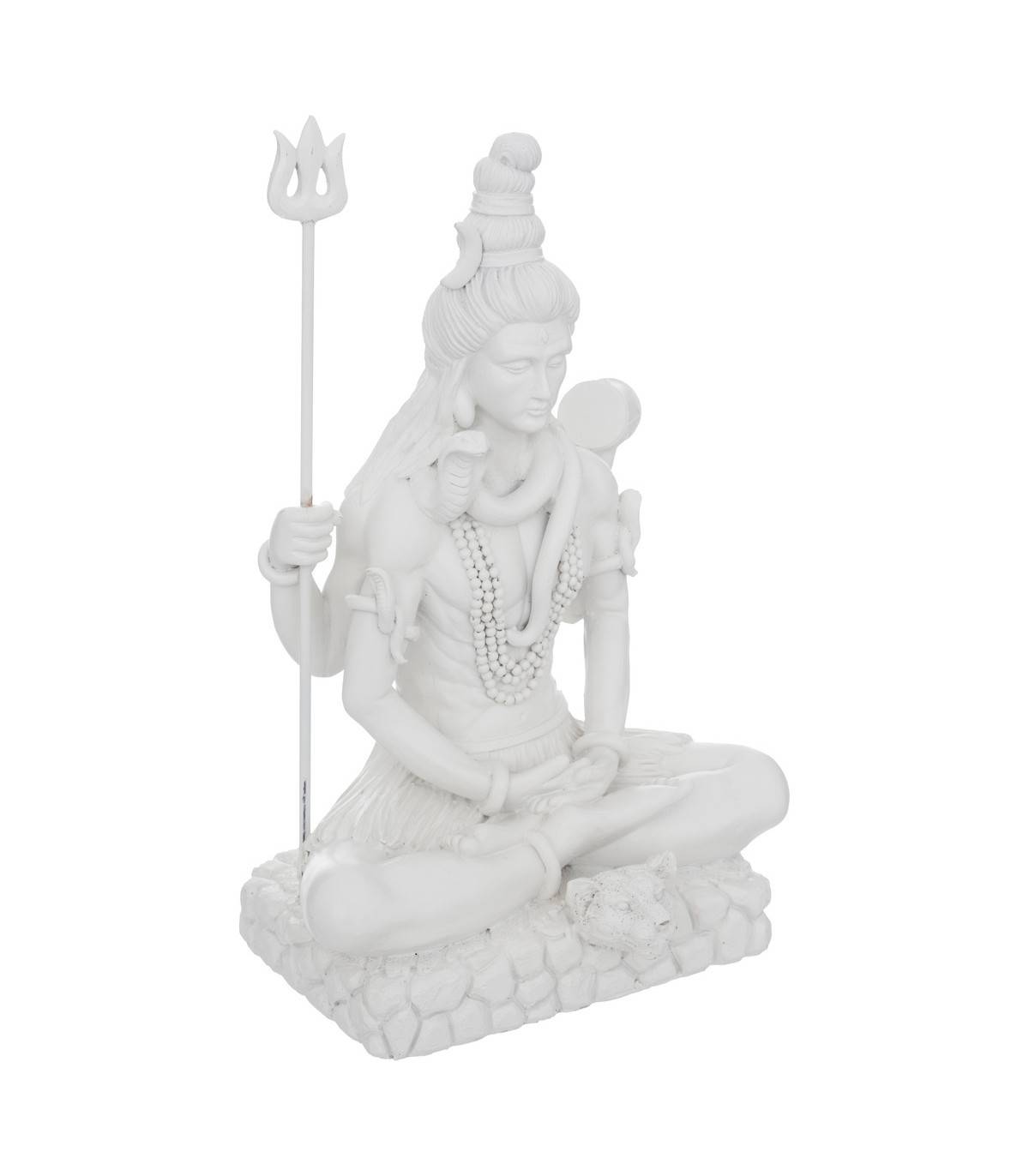Objet déco Statue Shiva en résine Blanche H 28 cm - Image 1