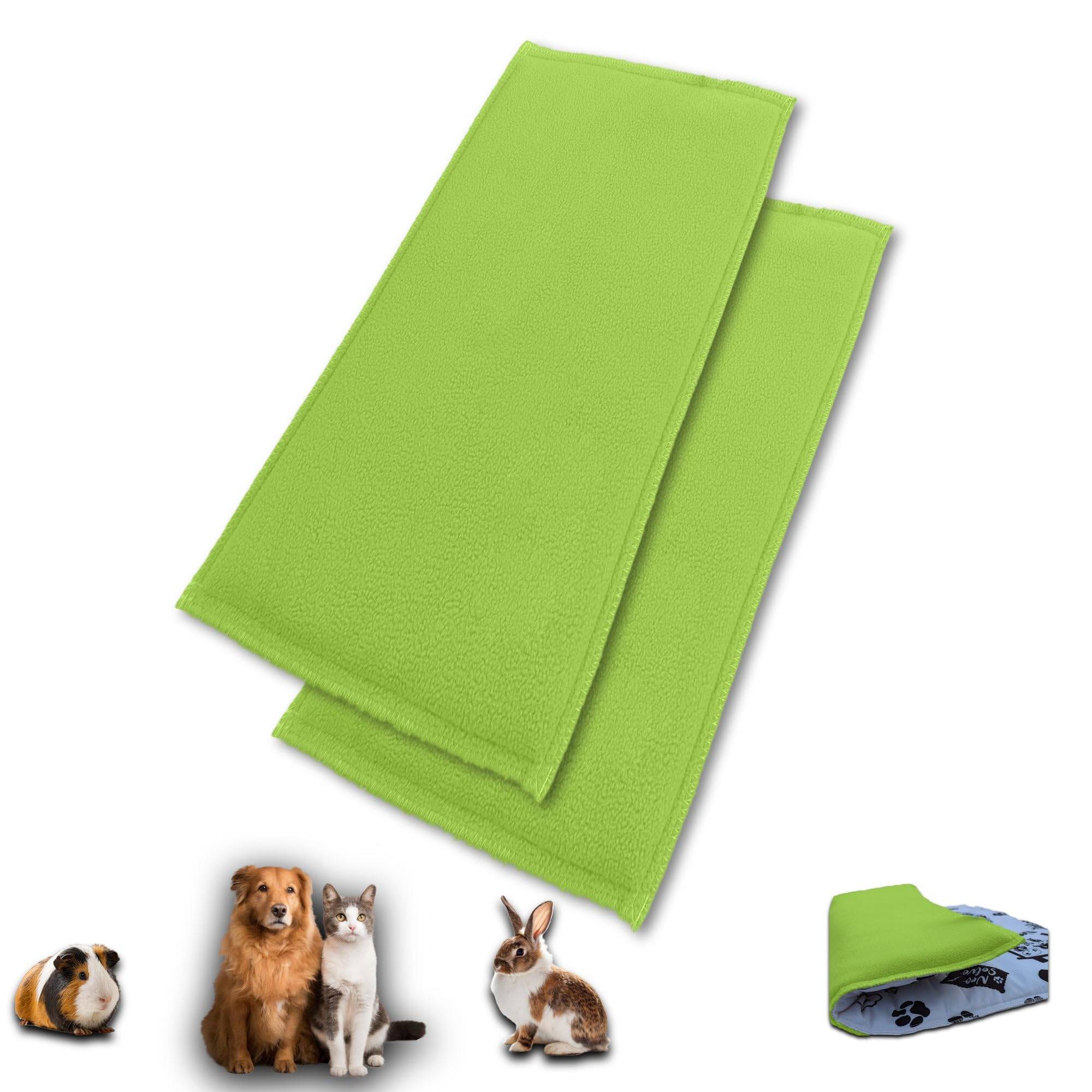 Lot de 2 - Tapis pour Cochon d'inde et Lapin en Polaire 120 x 60 cm  - Polaire Absorbant, Lavable en Machine, Economique - Neo Solvo - Image 1