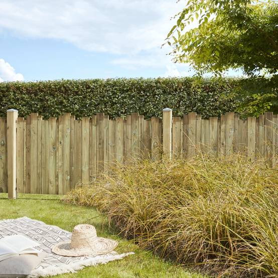 Clôture jardin bois Cleveland, CERLAND, H.95 x l.180 cm, naturel - Image 1