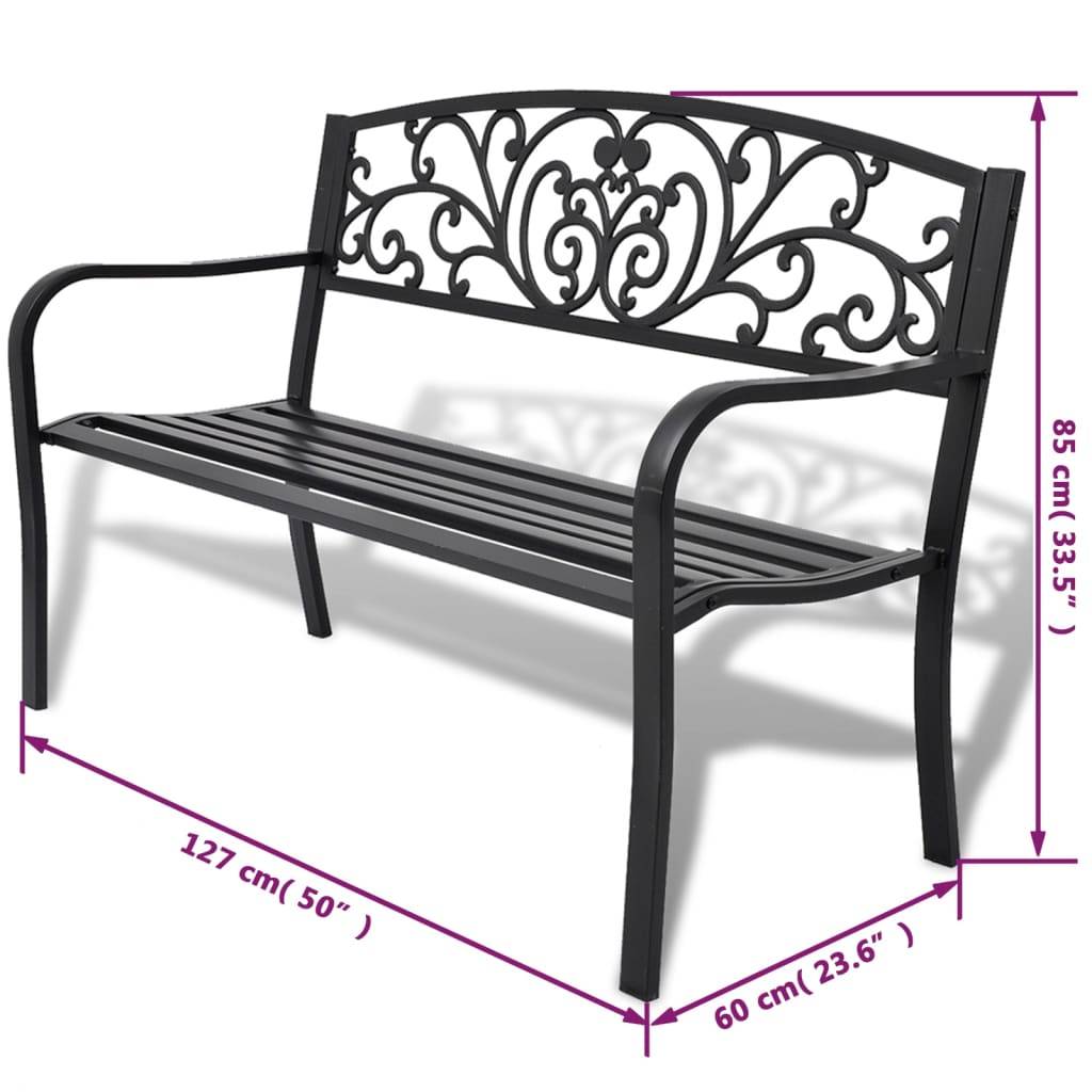 Vidaxl - banc de jardin 127 cm fonte noir vidaXL 42168 - Image 3