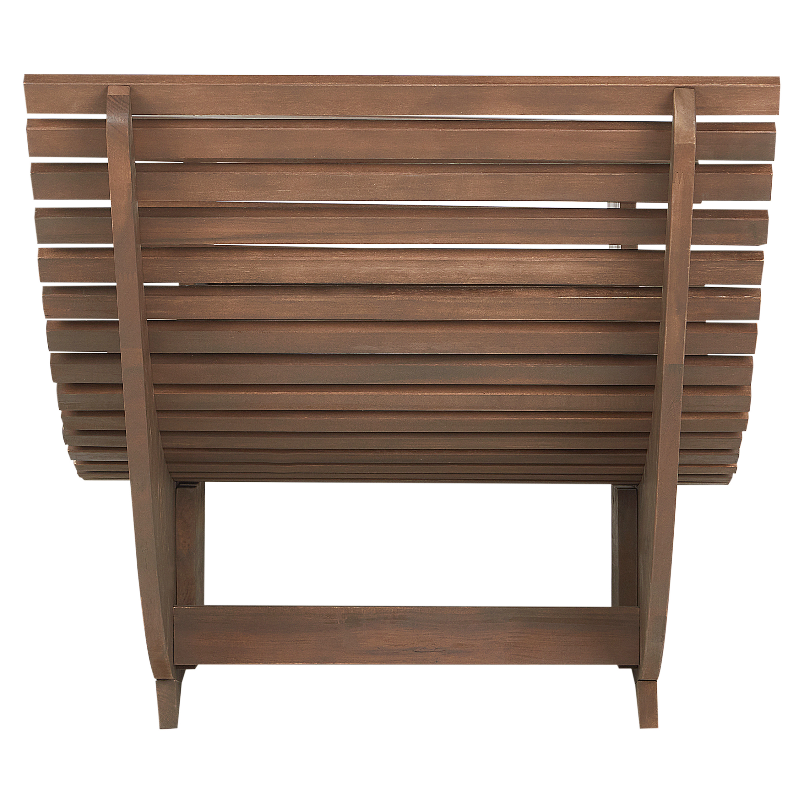 Beliani - Chaise Longue à Bascule Bois Foncé en Bois d'Acacia avec Coussin Gris Patio Terrasse Jardin à Lattes - Image 7