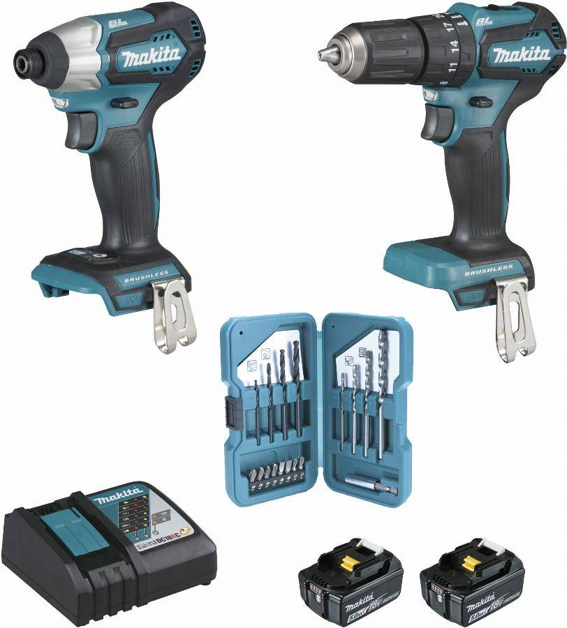 Makita - Ensemble de 2 machines 18V Visseuse DTD155 + Perceuse DHP483 - MAKITA - avec 2 batteries 18V 5.0Ah, chargeur - MakPak - DLX2221TJ2 - Image 2