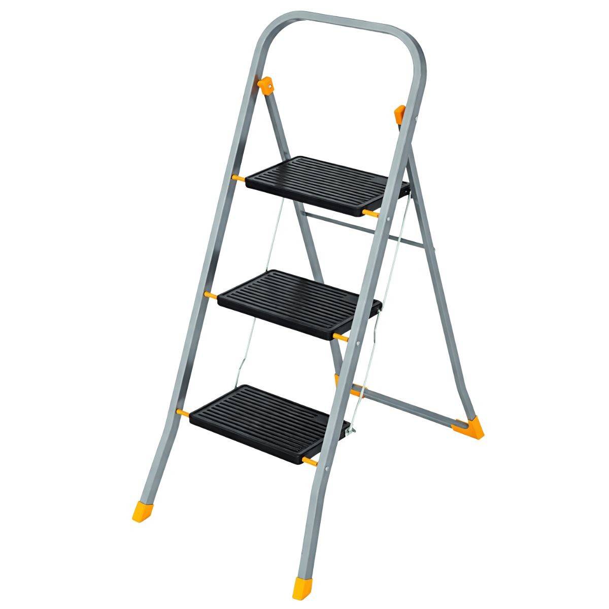 Intec - Escabeau 3 marches pliable Charge 150kg Marche pied anti-dérapant Bricolage Maison Chantier INTEC - Image 1