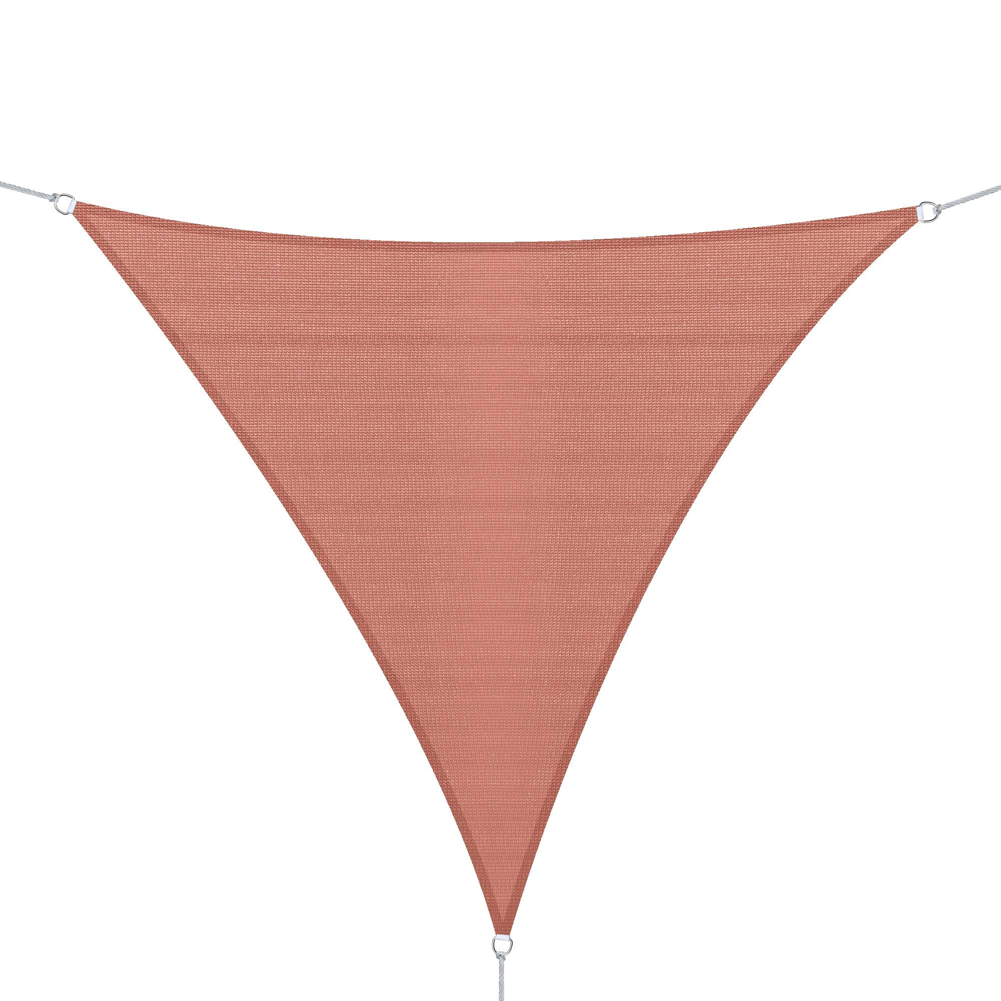 Voile d'ombrage Voile solaire - Triangulaire 4 x 4 x 4 m HDPE résistant aux UV rouge rouille fr234 - Image 1