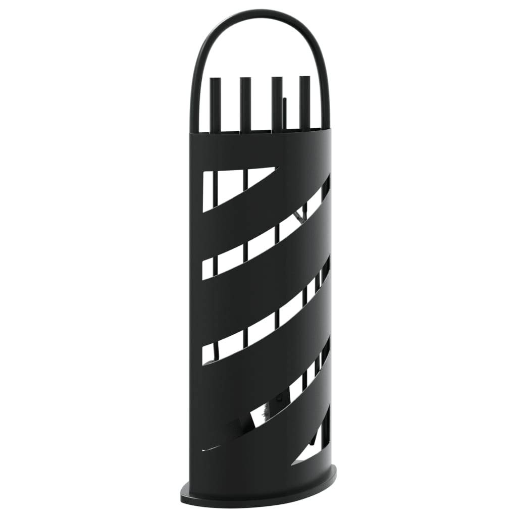 Set Serviteur de Cheminée Acier 5 Pièces pour Foyer Entretien du Feu 66 cm Noir - ComfortXL Outdoor Living - Image 6