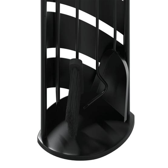 Set Serviteur de Cheminée Acier 5 Pièces pour Foyer Entretien du Feu 66 cm Noir - ComfortXL Outdoor Living - Image 8