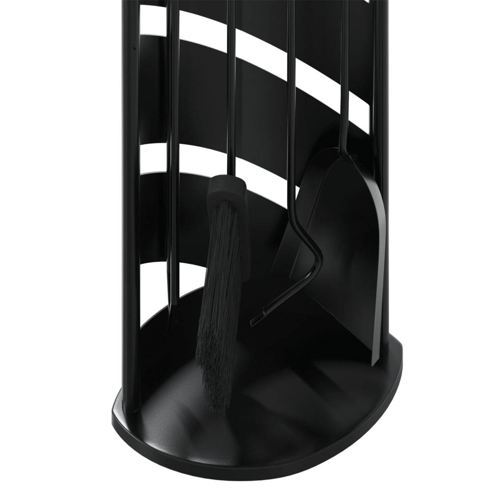 Set Serviteur de Cheminée Acier 5 Pièces pour Foyer Entretien du Feu 66 cm Noir - ComfortXL Outdoor Living - Image 8