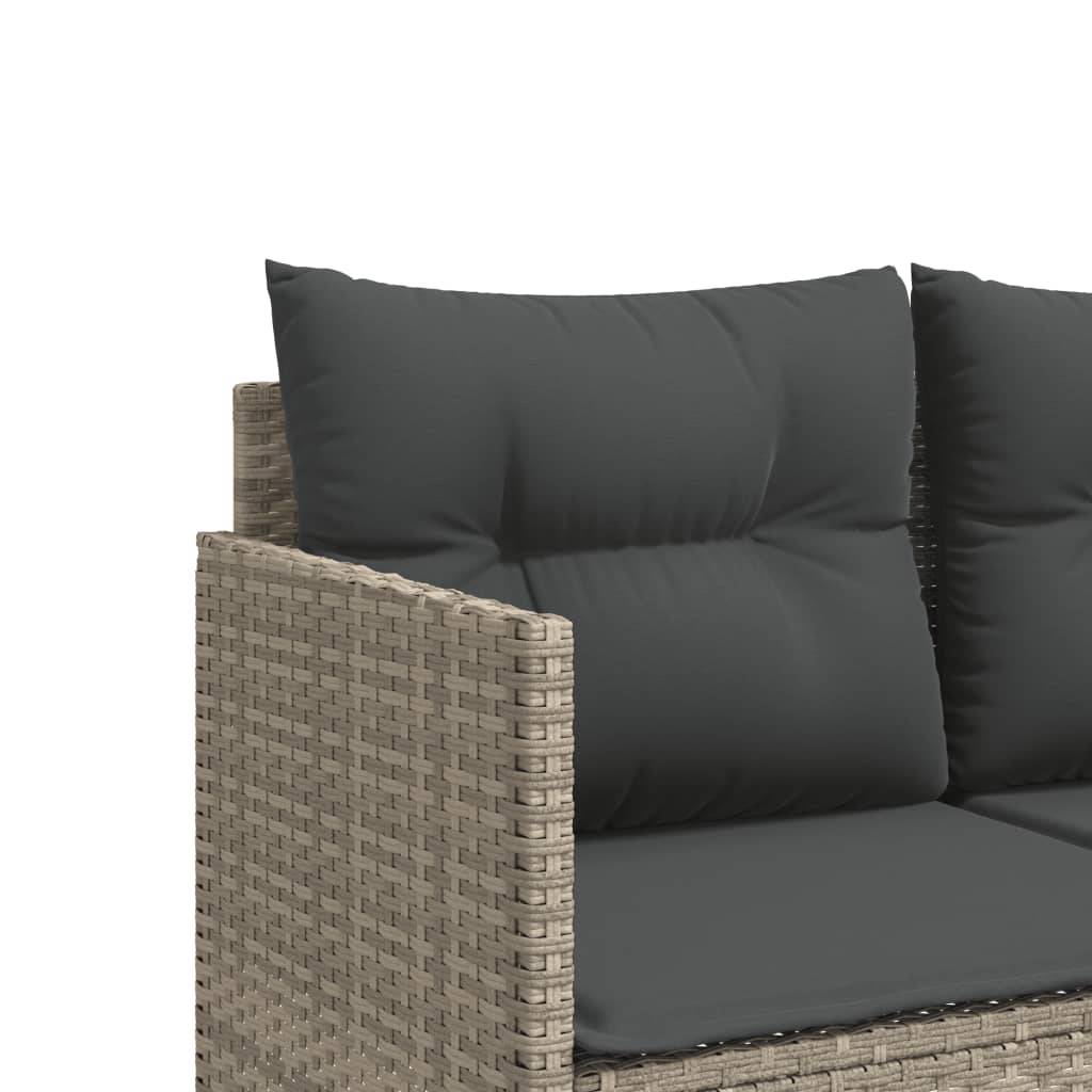 Chaise longue avec coussins gris clair résine tressée 204 x 55 x 69,5 cm - PANGIVO - Image 7