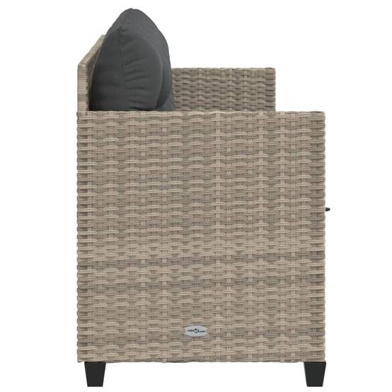 Chaise longue avec coussins gris clair résine tressée 204 x 55 x 69,5 cm - PANGIVO - Image 5
