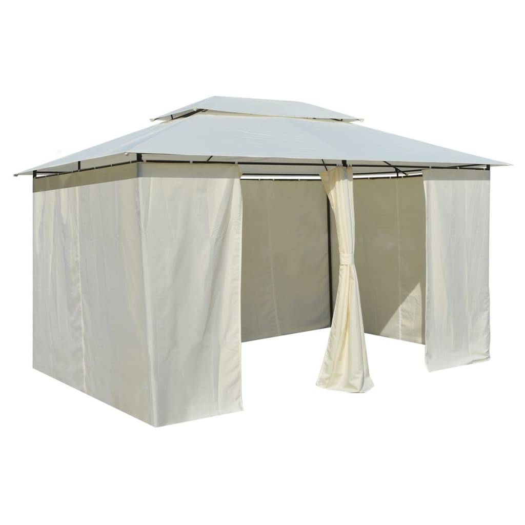 ComfortXL - Tonnelle de Réception Acier Toit Ventilé avec Rideaux pour Jardin Mariage Blanc 4x3 m – ComfortXL Outdoor Living - Image 4
