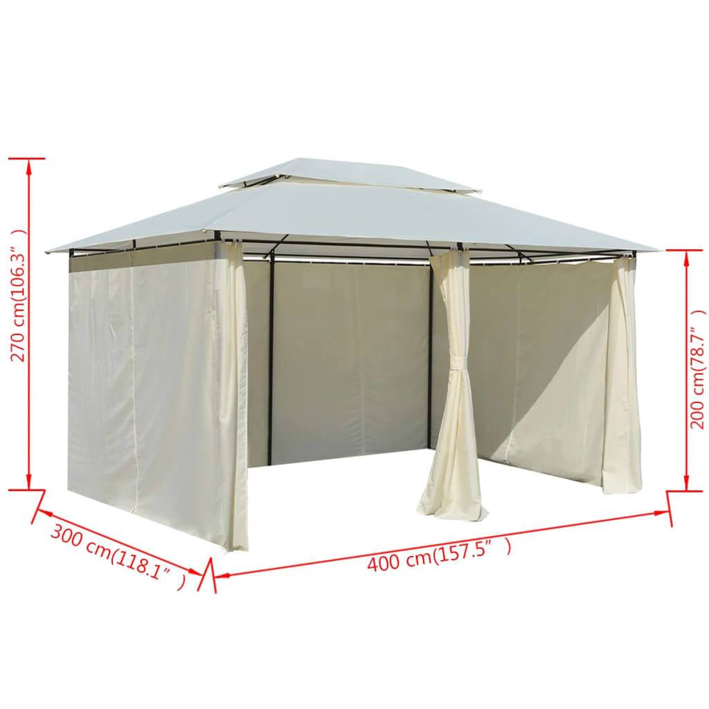 ComfortXL - Tonnelle de Réception Acier Toit Ventilé avec Rideaux pour Jardin Mariage Blanc 4x3 m – ComfortXL Outdoor Living - Image 8