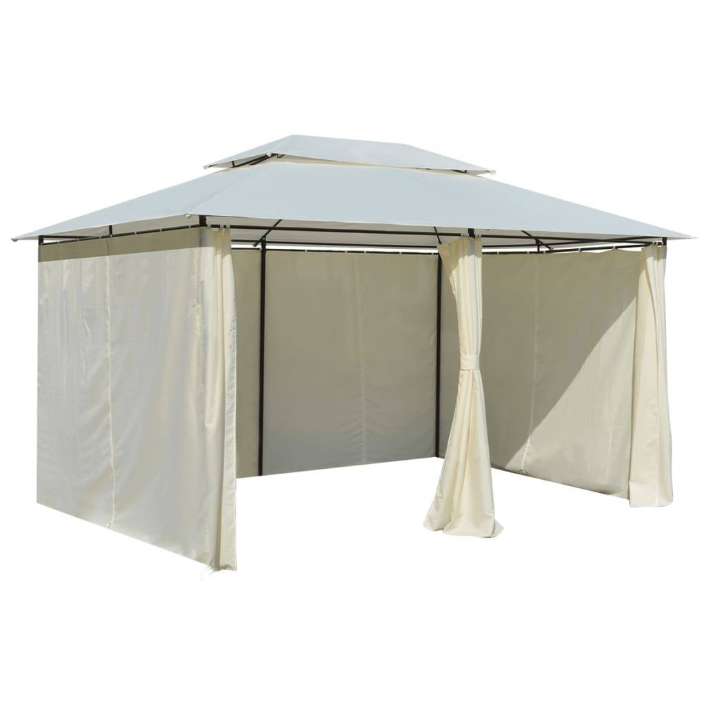 ComfortXL - Tonnelle de Réception Acier Toit Ventilé avec Rideaux pour Jardin Mariage Blanc 4x3 m – ComfortXL Outdoor Living - Image 5