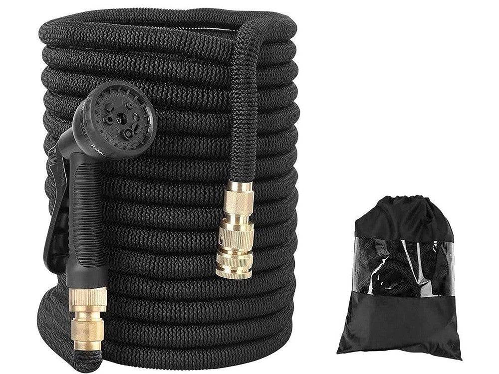 Tuyau d'arrosage extensible de 15 m avec connecteurs et crochet pour pistolet - Image 2