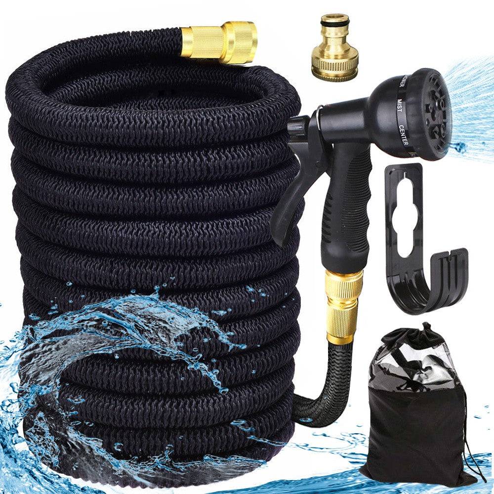 Tuyau d'arrosage extensible de 15 m avec connecteurs et crochet pour pistolet - Image 1