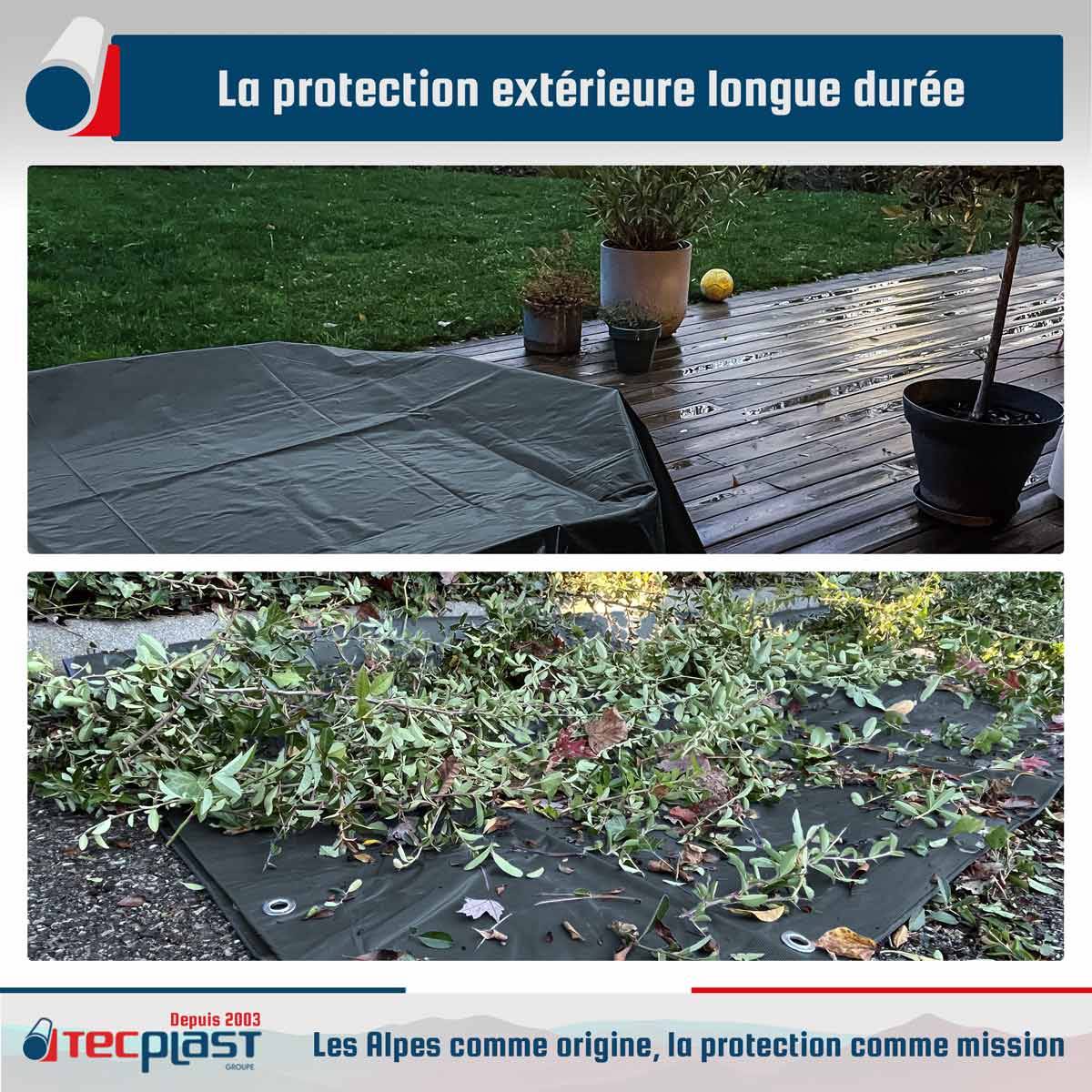 Bâche Jardin 2x3 m LP506JD Gris anthracite - Garantie 5 ans - Bâche PVC étanche - Résistance Anti-UV TECPLAST - Image 2