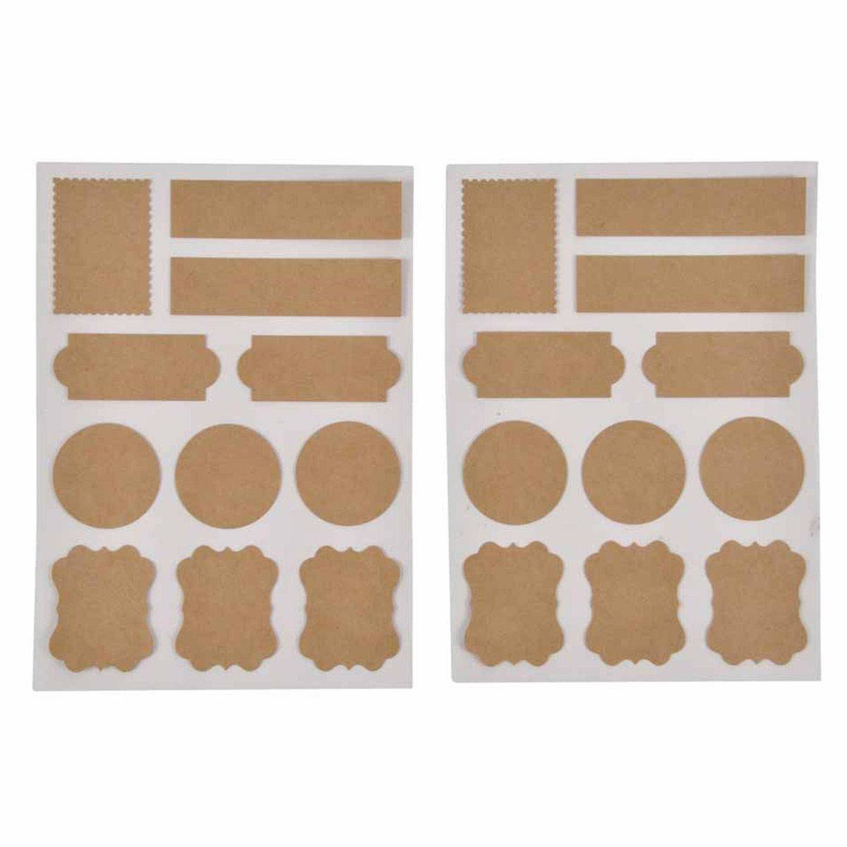Paris Prix - Lot de 22 Stickers "Kraft" 13x18cm Naturel - Image 1