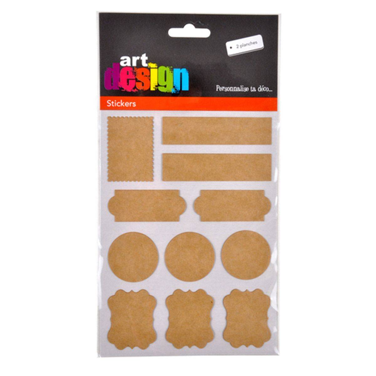 Paris Prix - Lot de 22 Stickers "Kraft" 13x18cm Naturel - Image 2