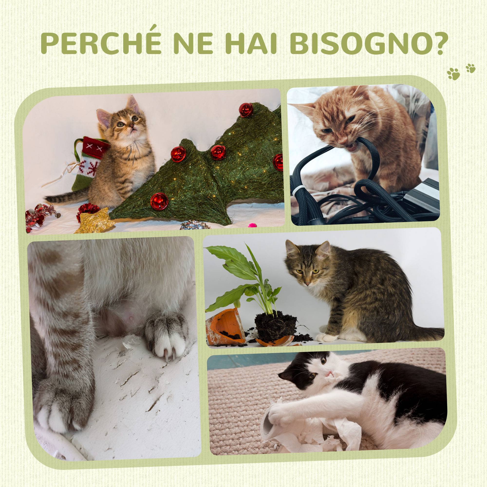 Arbre à chat pour chats jusqu'à 5 kg avec 2 balles en sisal et peluche, 34 x 25,5 x 58 cm, beige - Image 9