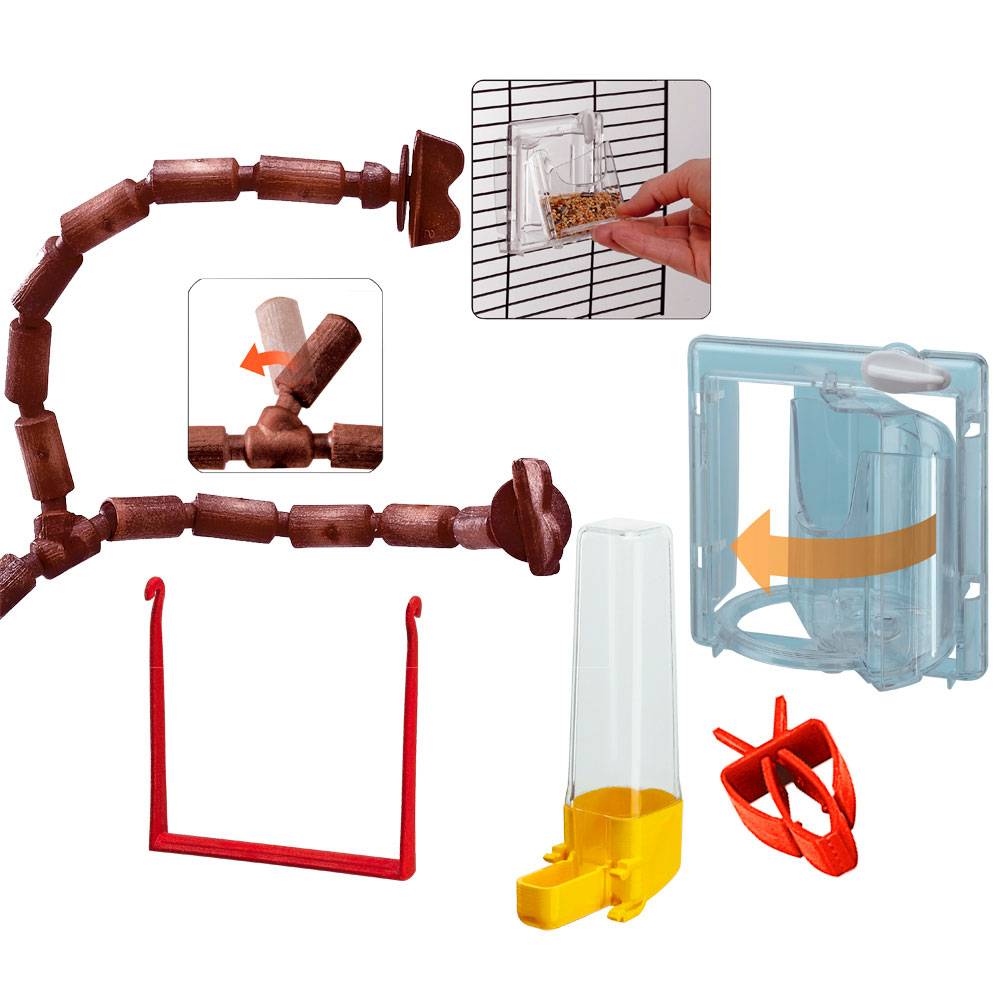 Ferplast - Ferplast Cage pour Oiseaux en bois FSC GIULIETTA 6, Canaris, Perruches et Oiseaux exotiques, Accessoires inclus - Image 8