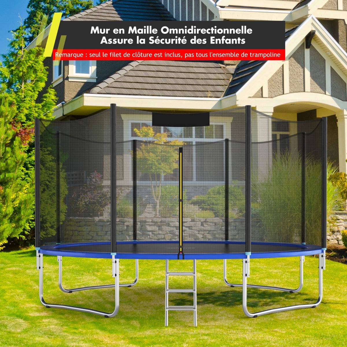 Helloshop26 - Filet de remplacement pour trampolines ø 488 cm 6 barres filet de sécurité pour trampolines - Image 2