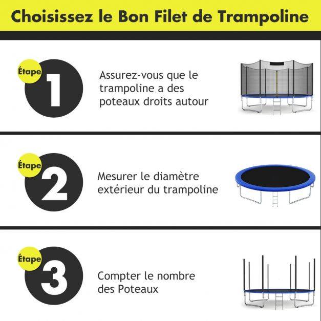 Helloshop26 - Filet de remplacement pour trampolines ø 488 cm 6 barres filet de sécurité pour trampolines - Image 4
