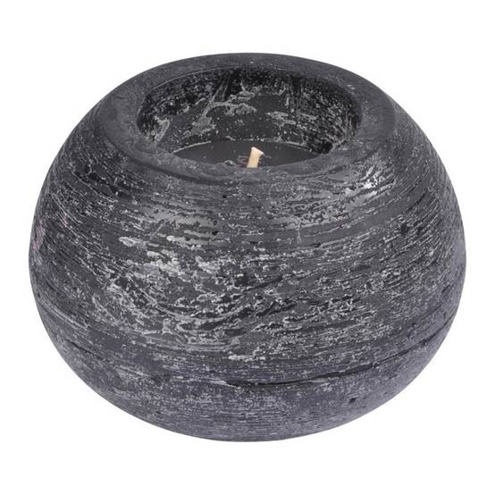 Bougie Boule Déco "Rustique" 13cm Noir