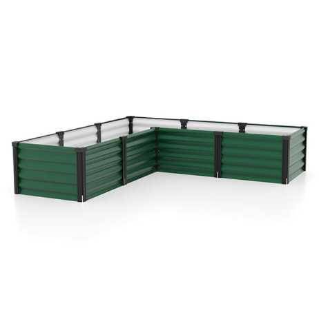 Vitavia - Linus IN-OUT M – bac de culture en acier Zincalume en forme de L, Couleur Vert/Noir - Image 10