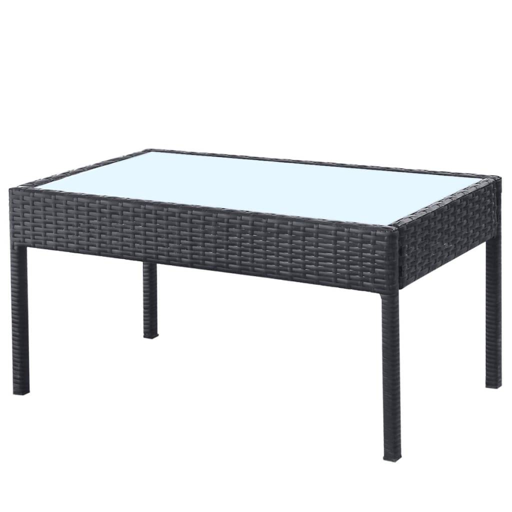 Vidaxl - Salon de jardin 4 pcs avec coussins Résine tressée Noir vidaXL 42673 - Image 8