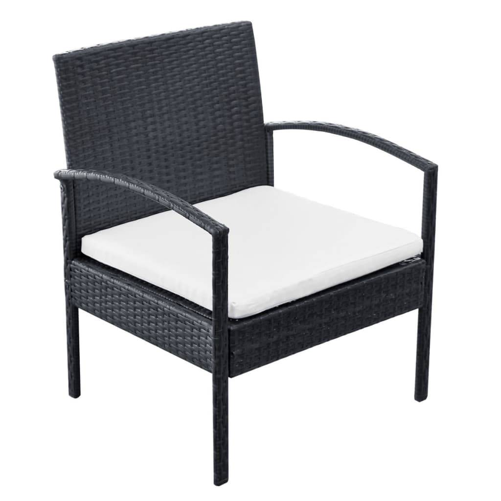 Vidaxl - Salon de jardin 4 pcs avec coussins Résine tressée Noir vidaXL 42673 - Image 7