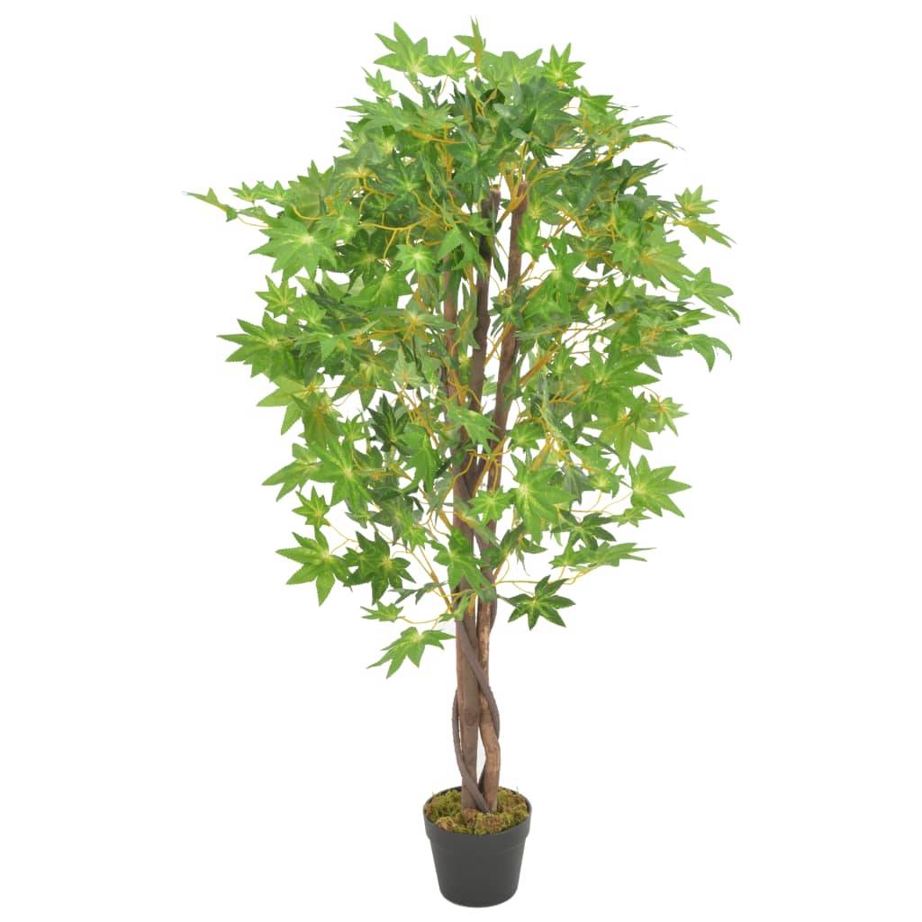 Plante artificielle d'érable polyester et bois vert 120 cm - PANGIVO - Image 1