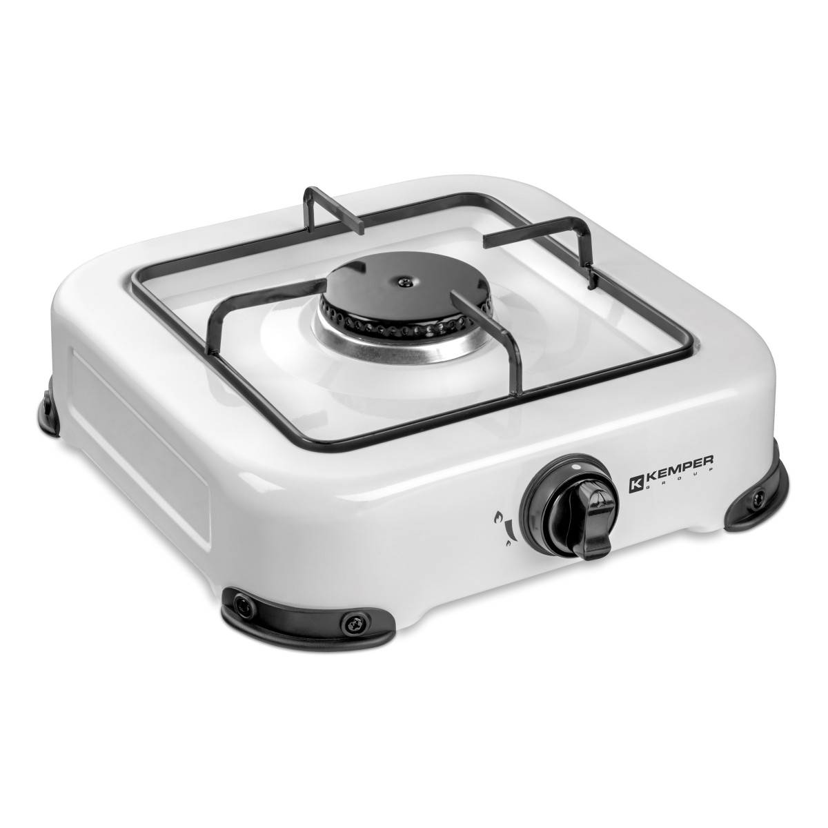 Réchaud gaz portable 1 feu 1300W Blanc laqué Plaque de cuisson KEMPER - Image 2