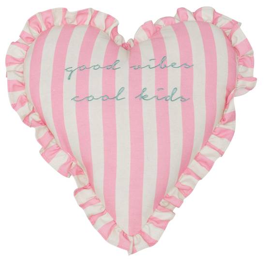 Coussin enfant en forme de coeur - ATMOSPHERA - Polyester - Rose - Image 1
