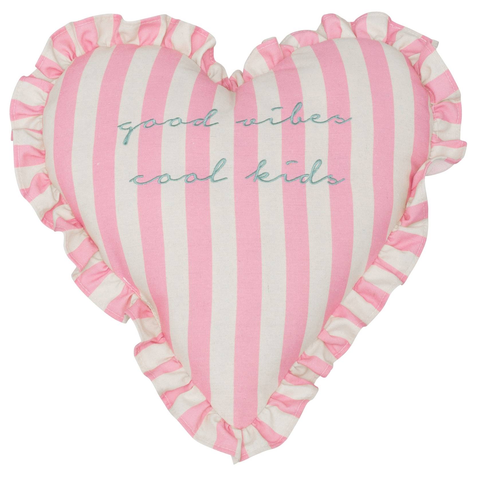 Coussin enfant en forme de coeur - ATMOSPHERA - Polyester - Rose - Image 1