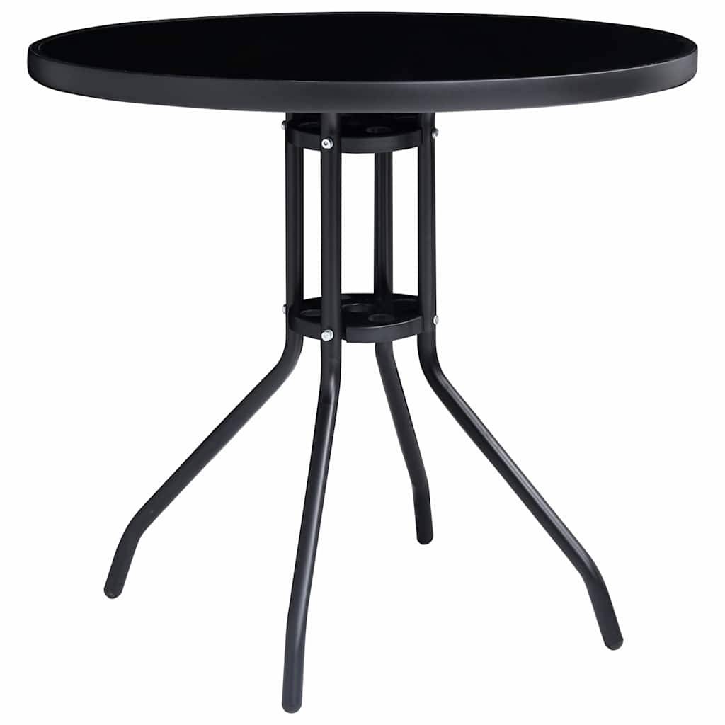 Vidaxl - Ensemble à manger de jardin 5 pcs-Salons de jardin aluminium et textilène noir - Image 4