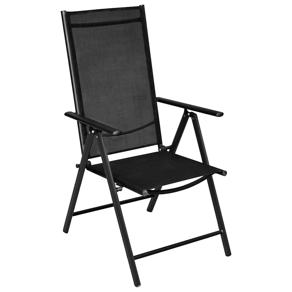 Vidaxl - Ensemble à manger de jardin 5 pcs-Salons de jardin aluminium et textilène noir - Image 3