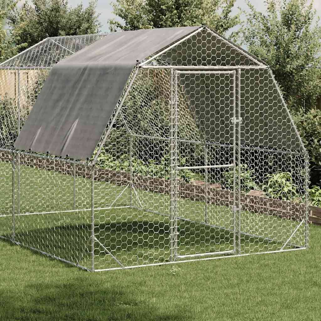 Vidaxl - Poulailler avec toit 2,5x4x2,25 m acier galvanisé vidaXL 3328526 - Image 2