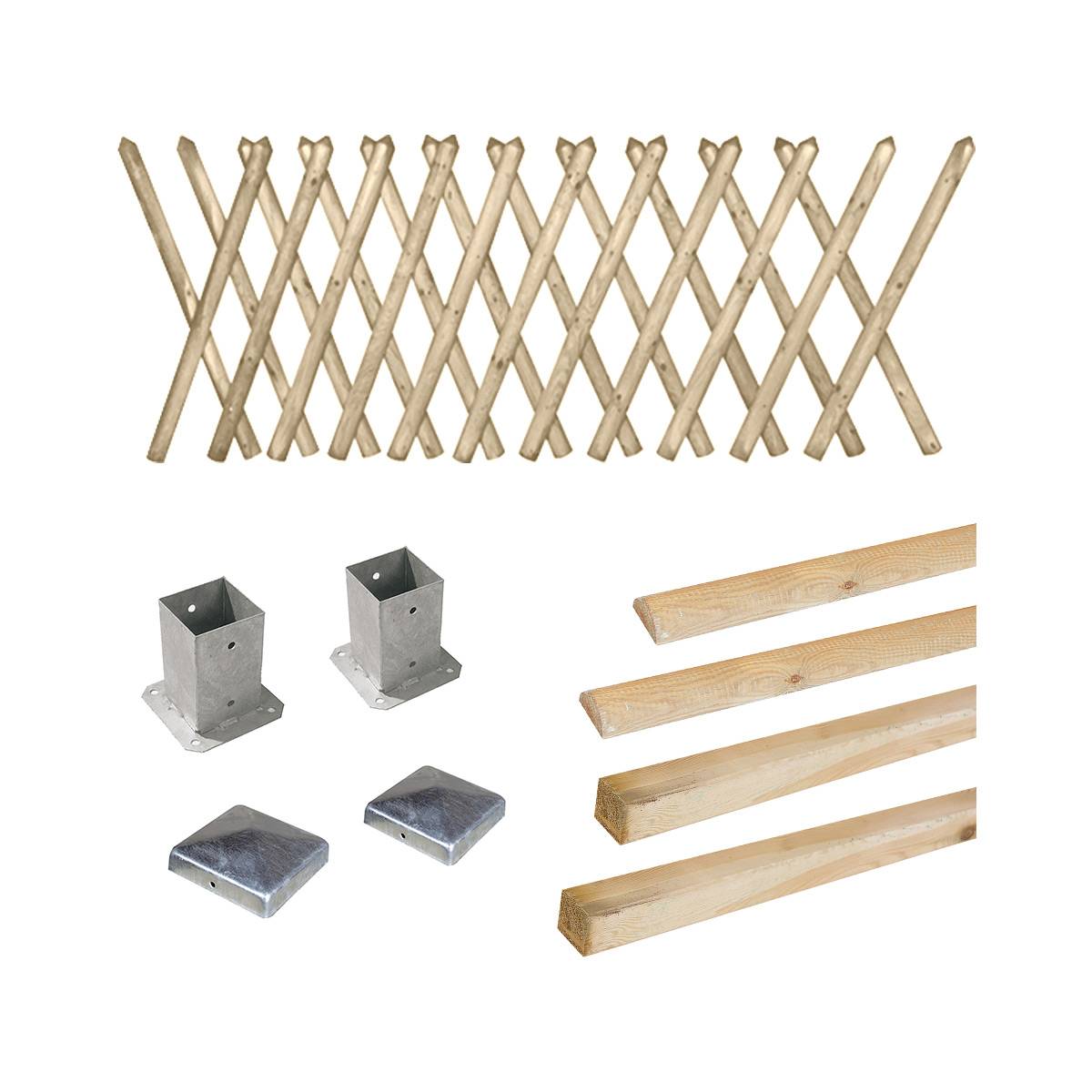 Kit clôture en bois Prunus H 80 à fixer - Cémonjardin - Image 1