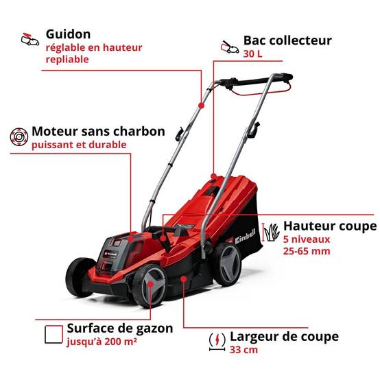 Einhell - Tondeuse à gazon sans fil GE-CM 18/33 Li (1x4,0 Ah) Einhell - Image 2