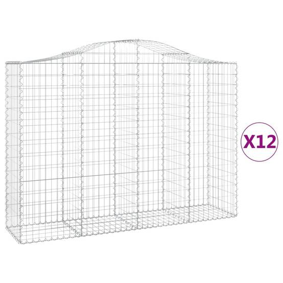 Vidaxl - Paniers à gabions arqués 12 pcs 200x50x140/160 cm Fer galvanisé vidaXL 3145692 - Image 2