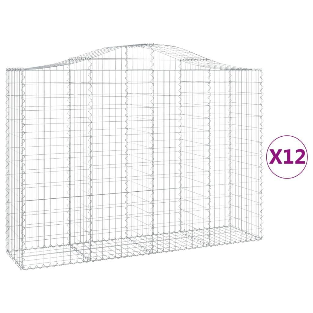 Vidaxl - Paniers à gabions arqués 12 pcs 200x50x140/160 cm Fer galvanisé vidaXL 3145692 - Image 2